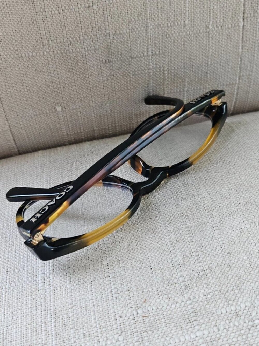 Coach Women Eyeglasses/Glasses Frame HC6102 BLK AMBER GLTR Vasity Stripe Frame - Picture 8 of 12